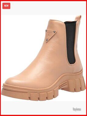 Faux Leather Chelsea Boots with Lug Sole, Pull-On Design